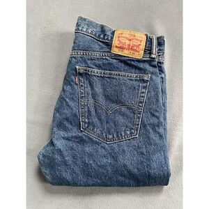 Levi's 505 Jeans Mens 36x34 Blue Regular Straight Leg Medium Wash Denim